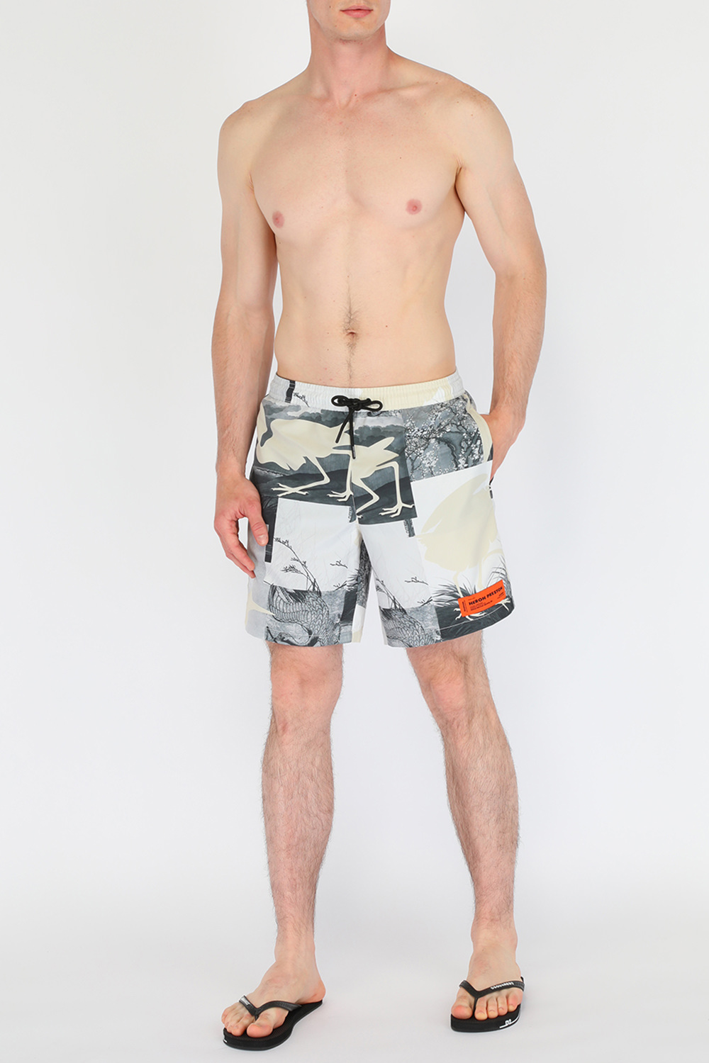 מכנסי בגד ים עם הדפס אורבני בגווני אפור HERON PRESTON